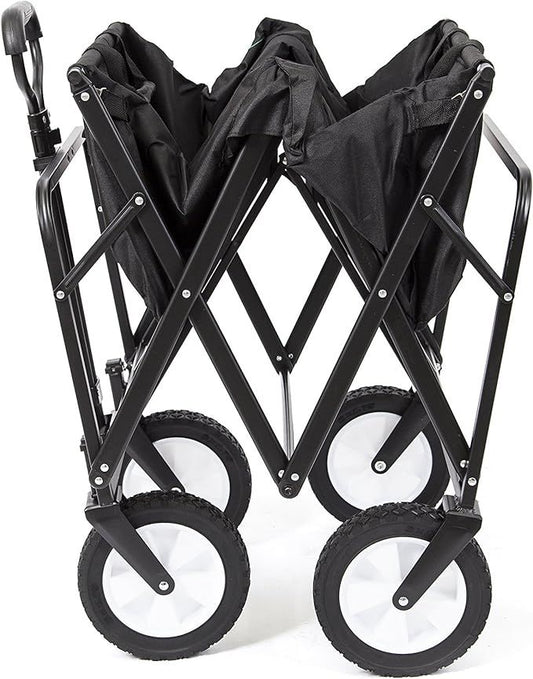 Collapsible Folding Outdoor Utility Wagon, Black (عربة خارجية قابلة للطي متعددة الاستخدامات – لون أسود) ✅